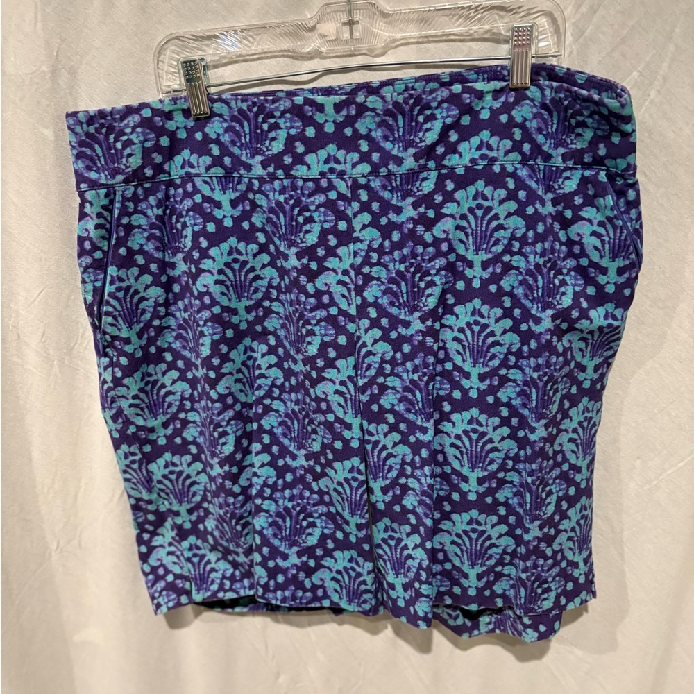 Soft Surroundings Purple and Blue Shorts 1X